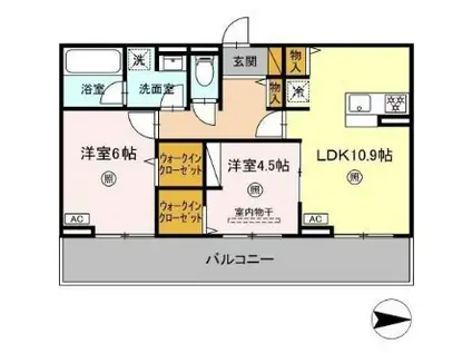 ディア ライフ(2LDK/3階)の間取り写真