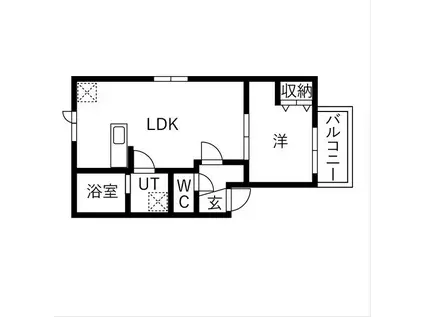 LA VITA二日市駅前VI(1LDK/2階)の間取り写真