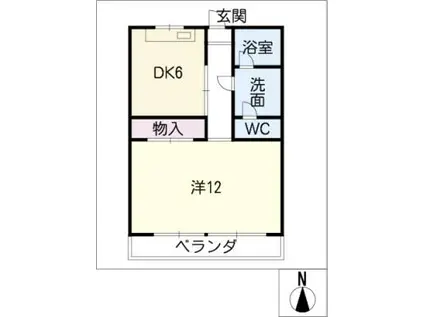 ドミール(2DK/1階)の間取り写真