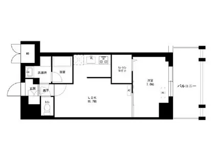 東京マンション(1LDK/4階)の間取り写真