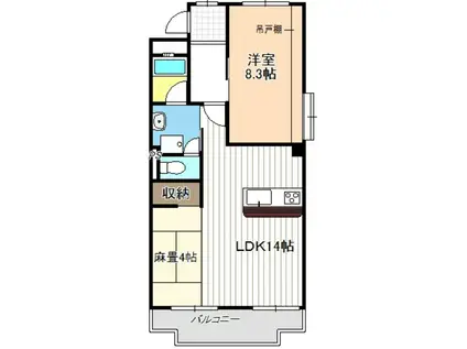 東和ハイツ(1LDK/1階)の間取り写真