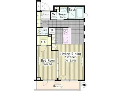 ラグゼガーデン松原(1LDK/1階)の間取り写真