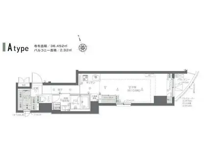 ズーム新宿夏目坂(ワンルーム/3階)の間取り写真