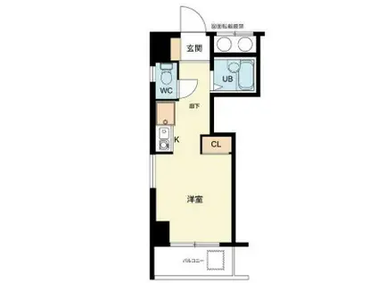 福岡TEメゾン高砂(ワンルーム/5階)の間取り写真