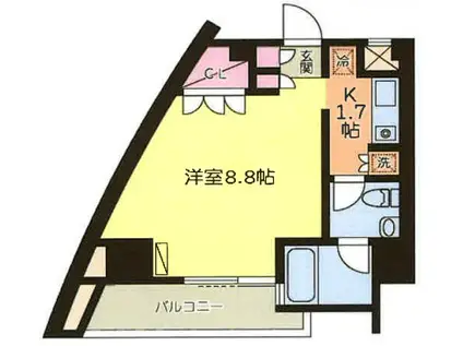 アッパルタメントベラヴィスタ(1K/12階)の間取り写真