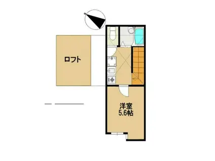 サニーコート(1K/2階)の間取り写真