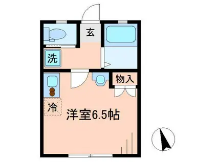 シモンズホール(ワンルーム/1階)の間取り写真