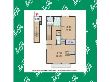 サンガーデンひかりIII(1LDK/2階)の間取り写真