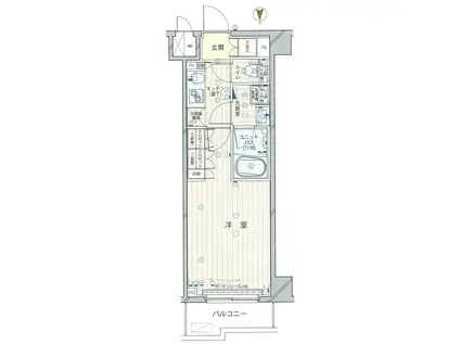 ルーブル武蔵小杉伍番館(1K/4階)の間取り写真