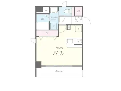 プラシエンテ(ワンルーム/2階)の間取り写真