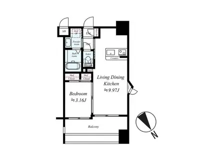 サヴォイ セントオブガーデン(1LDK/7階)の間取り写真