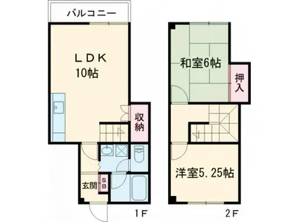 ドーホーマンションI(2LDK/2階)の間取り写真