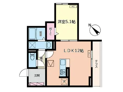 LUSSOIII(1LDK/1階)の間取り写真