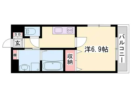 MISTRAL千代田(1K/2階)の間取り写真