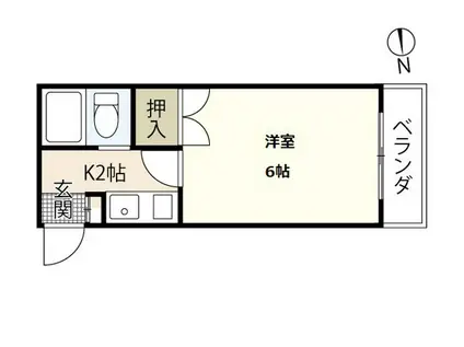 リーベ宇品1(1K/1階)の間取り写真