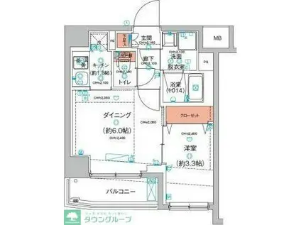 ハーモニーレジデンス東京羽田スカイブリッジレジデンス(2K/5階)の間取り写真