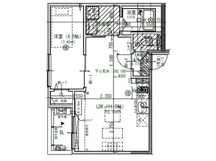 JACK HIGASHINAKAJIMAII(1LDK/2階)の間取り写真