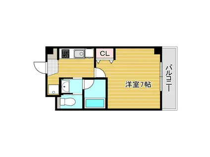 エール魚崎南(1K/4階)の間取り写真