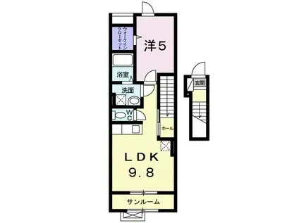 ヴィレッタ(1LDK/2階)の間取り写真