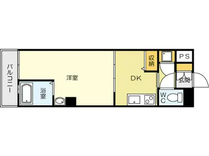 NO.47PROJECT2100(1DK/8階)の間取り写真