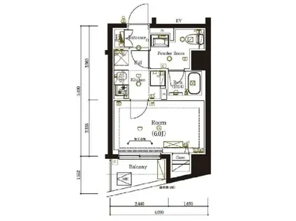 MA-RO弘明寺(1K/4階)の間取り写真