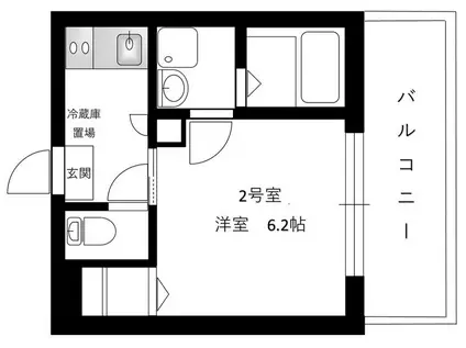 リーヴェル横浜三ツ沢プレミオ(1K/2階)の間取り写真