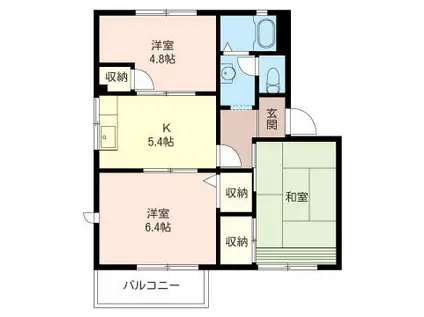 メゾンマルホン(3K/2階)の間取り写真
