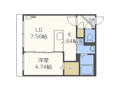 HGS山の手(1LDK/1階)の間取り写真