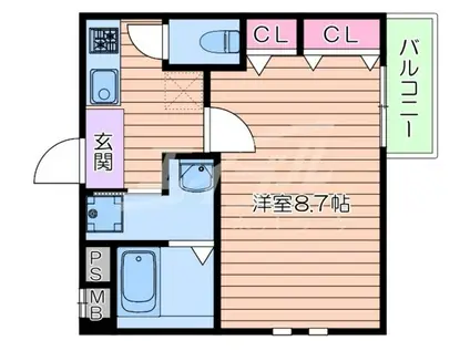 フジパレス吹田中の島公園II番館(1K/1階)の間取り写真