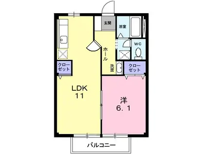 フェアリーヒルズ(1LDK/2階)の間取り写真