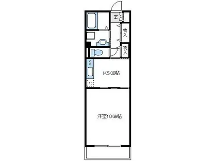 ロイヤルパーク多摩川1(1DK/4階)の間取り写真