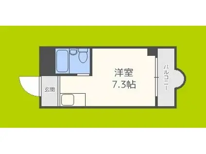 キャピタル今里(ワンルーム/3階)の間取り写真