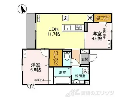 ARCHEIGHT(2LDK/1階)の間取り写真