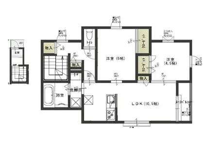 ココル東(2LDK/2階)の間取り写真