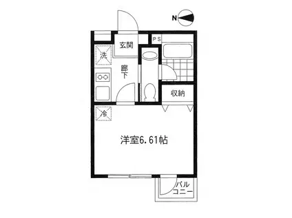 ラフィーネタカ(1K/3階)の間取り写真