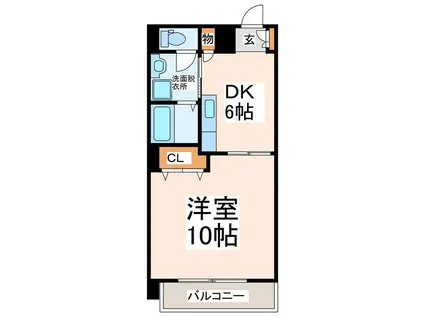 リリーマンション(1DK/2階)の間取り写真