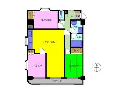 ロイヤルガーデン(3LDK/5階)の間取り写真
