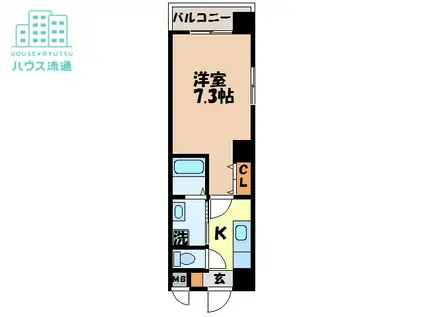 スクウェアヒルズ中園(1K/7階)の間取り写真