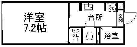 プラザAK国見(1K/1階)の間取り写真