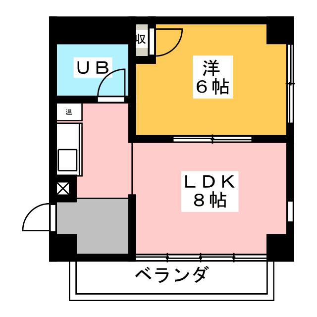 NOA松野(1DK/3階)の間取り写真