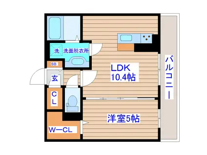 オリエント荒井西(1LDK/2階)の間取り写真