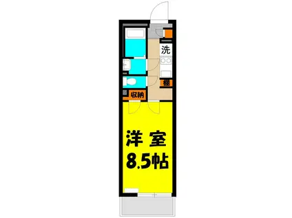 ヴァレッタ(1K/3階)の間取り写真