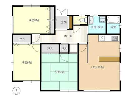 石井ハイム(3LDK/1階)の間取り写真