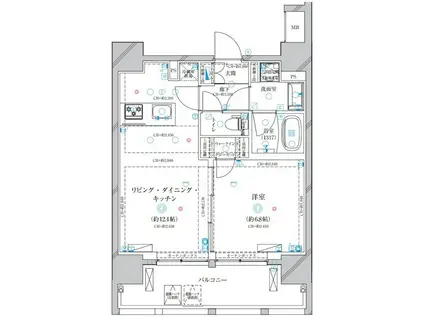 ディアレイシャス錦糸町(1LDK/8階)の間取り写真