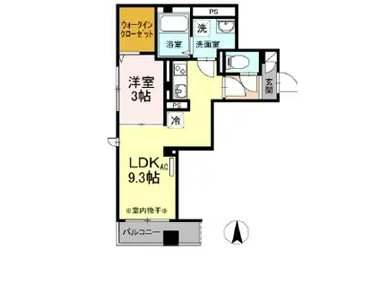 スカイエホサカ(1LDK/2階)の間取り写真