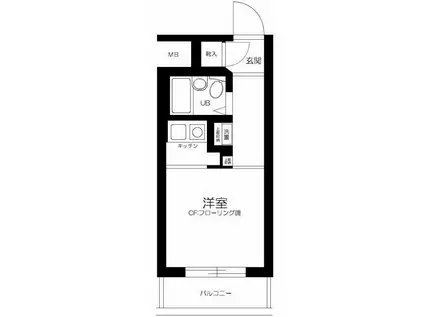 スカイコート世田谷用賀(ワンルーム/6階)の間取り写真
