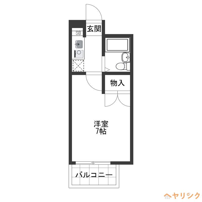 BES岩塚コート(1K/2階)の間取り写真