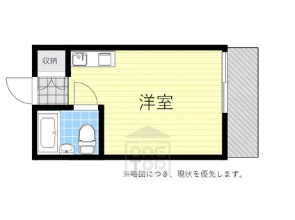 江坂ガーデンハイツ(ワンルーム/3階)の間取り写真