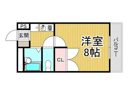 サンハイツ甲陽園(1K/2階)の間取り写真