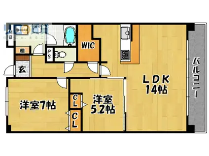 ルーセント菅原(2LDK/5階)の間取り写真